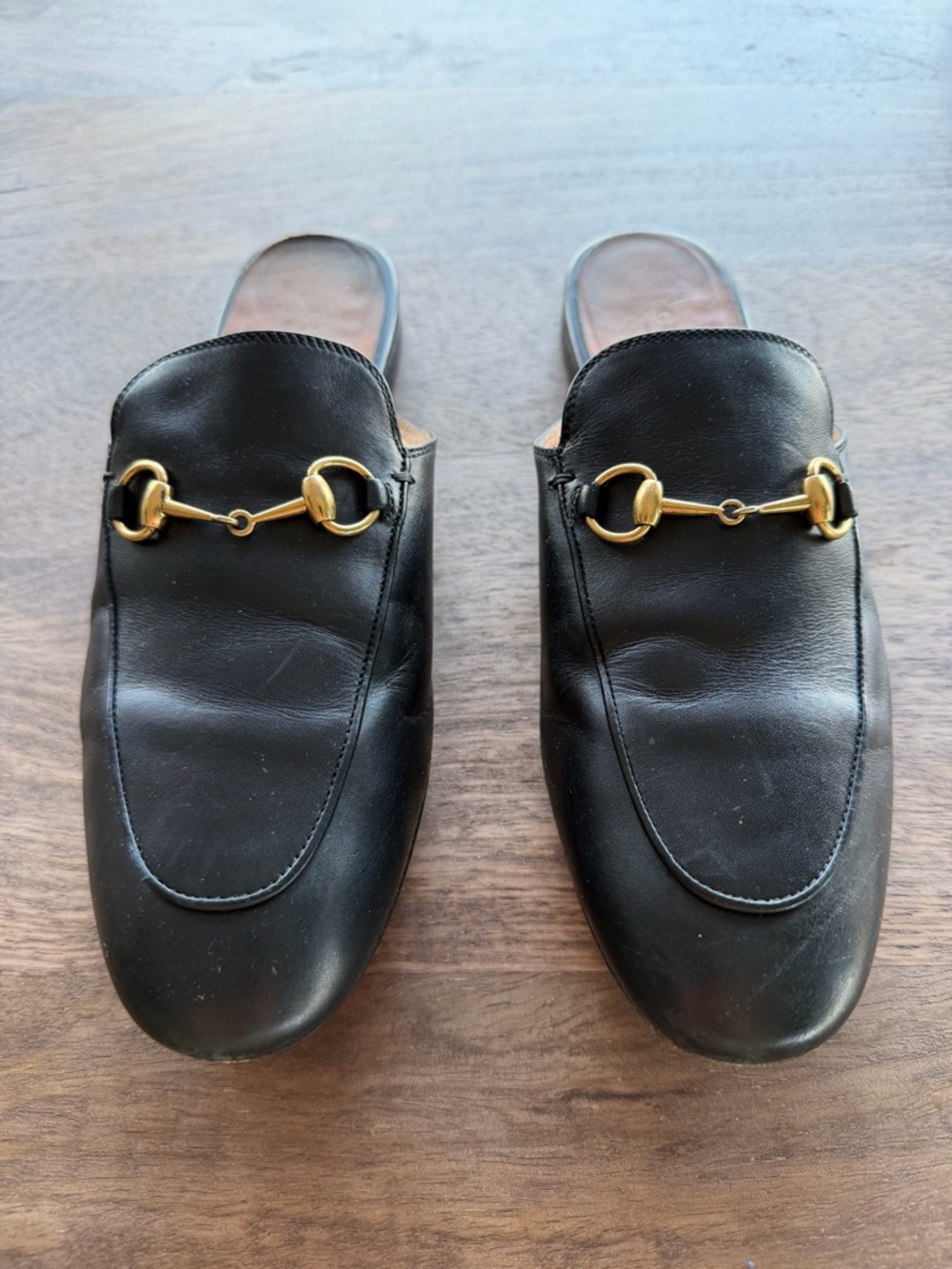 Gucci Black Leather Horsebit Princeton Mule Loafers 38 - Picture 4 of 4
